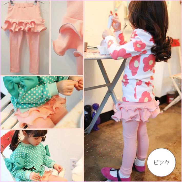 子供服　2重スカート付き十分丈レギンスキッズ 女の子 スカッツ 2重フリル  送料無料 売れ筋　新商品 |  | 04