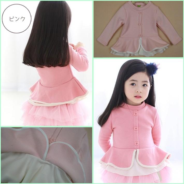 【子供服】据え2段フリル 長袖裏起毛トップス★キッズ 女の子 かわいい 可愛い おしゃれ【売れ筋】【新商品】 |  | 02