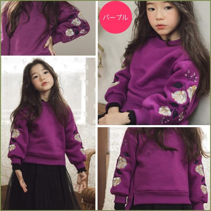 刺繍入り パフスリーブ 裏起毛トップス 袖コンシャス 袖ボリューム【売れ筋】【新商品】 |  | 03