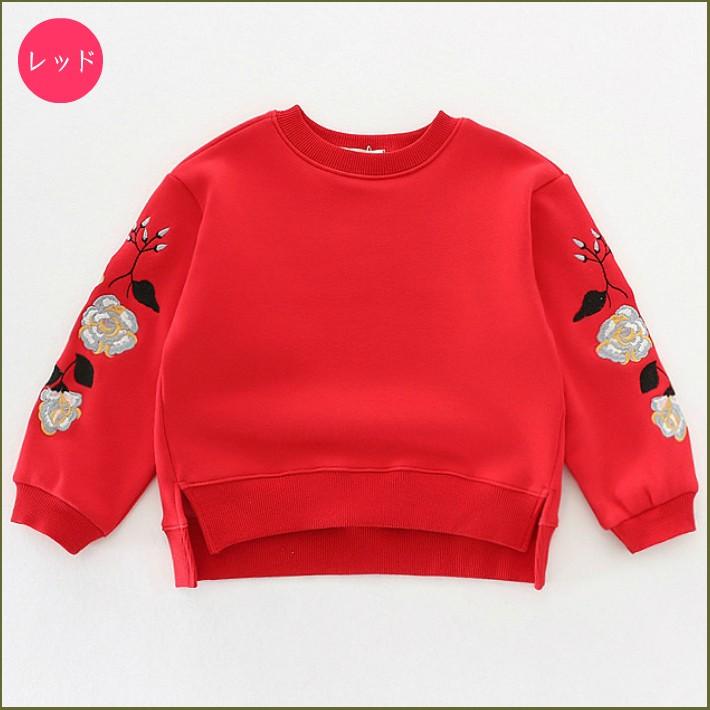 刺繍入り パフスリーブ 裏起毛トップス 袖コンシャス 袖ボリューム【売れ筋】【新商品】 |  | 06