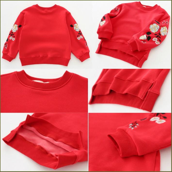 刺繍入り パフスリーブ 裏起毛トップス 袖コンシャス 袖ボリューム【売れ筋】【新商品】 |  | 09