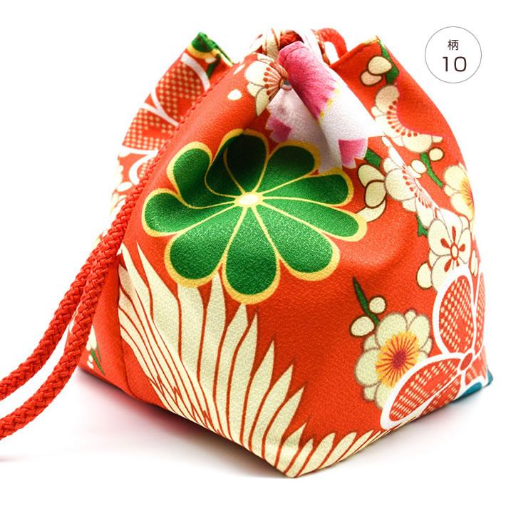柄巾着 浴衣 巾着袋 きんちゃく バッグ ゆかた 和柄 花柄 鶴 赤 ピンク ブルー グリーン  黒 黄 ブラウン 袴 振袖 卒業式 夏祭り 花火大会 浴衣姿でのお出かけに |  | 10