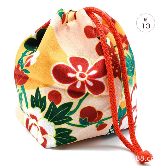 柄巾着 浴衣 巾着袋 きんちゃく バッグ ゆかた 和柄 花柄 鶴 赤 ピンク ブルー グリーン  黒 黄 ブラウン 袴 振袖 卒業式 夏祭り 花火大会 浴衣姿でのお出かけに |  | 13