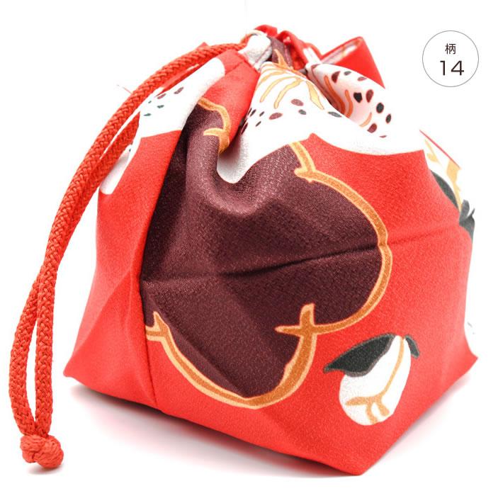 柄巾着 浴衣 巾着袋 きんちゃく バッグ ゆかた 和柄 花柄 鶴 赤 ピンク ブルー グリーン  黒 黄 ブラウン 袴 振袖 卒業式 夏祭り 花火大会 浴衣姿でのお出かけに |  | 14