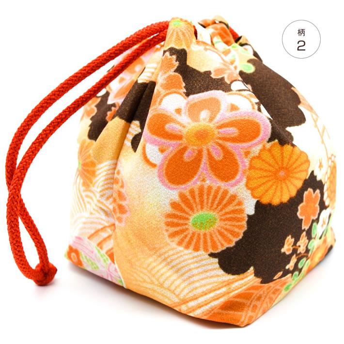 柄巾着 浴衣 巾着袋 きんちゃく バッグ ゆかた 和柄 花柄 鶴 赤 ピンク ブルー グリーン  黒 黄 ブラウン 袴 振袖 卒業式 夏祭り 花火大会 浴衣姿でのお出かけに |  | 02