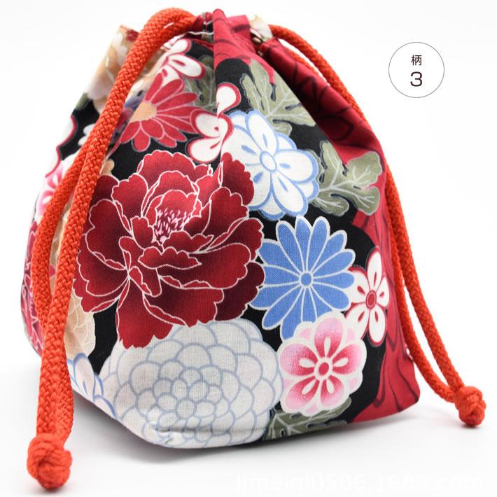 柄巾着 浴衣 巾着袋 きんちゃく バッグ ゆかた 和柄 花柄 鶴 赤 ピンク ブルー グリーン  黒 黄 ブラウン 袴 振袖 卒業式 夏祭り 花火大会 浴衣姿でのお出かけに |  | 03