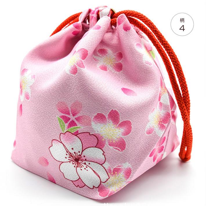 柄巾着 浴衣 巾着袋 きんちゃく バッグ ゆかた 和柄 花柄 鶴 赤 ピンク ブルー グリーン  黒 黄 ブラウン 袴 振袖 卒業式 夏祭り 花火大会 浴衣姿でのお出かけに |  | 04