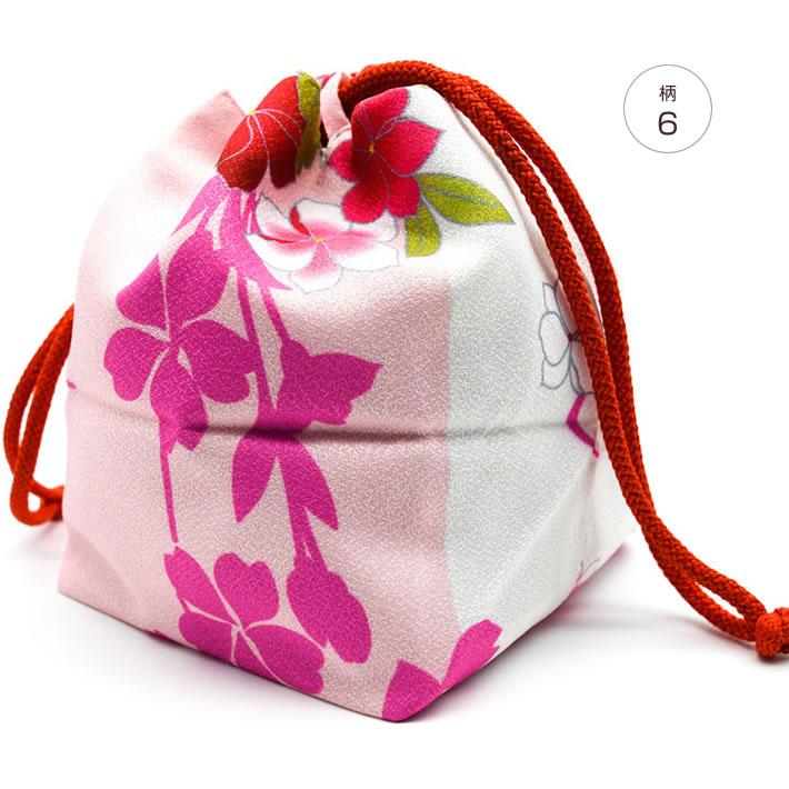 柄巾着 浴衣 巾着袋 きんちゃく バッグ ゆかた 和柄 花柄 鶴 赤 ピンク ブルー グリーン  黒 黄 ブラウン 袴 振袖 卒業式 夏祭り 花火大会 浴衣姿でのお出かけに |  | 06