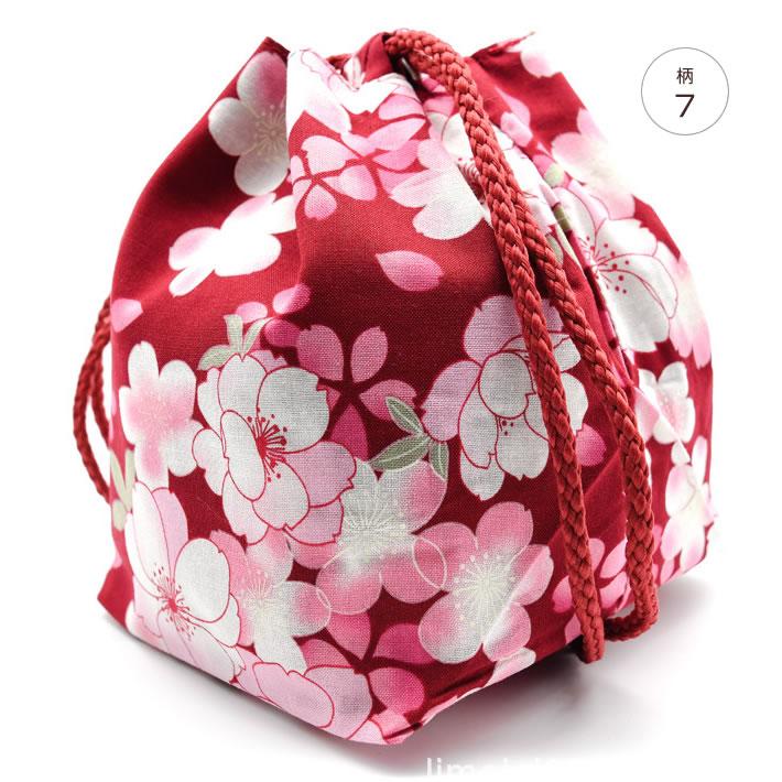 柄巾着 浴衣 巾着袋 きんちゃく バッグ ゆかた 和柄 花柄 鶴 赤 ピンク ブルー グリーン  黒 黄 ブラウン 袴 振袖 卒業式 夏祭り 花火大会 浴衣姿でのお出かけに |  | 07
