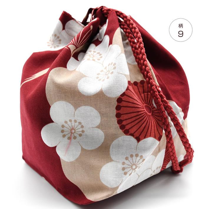 柄巾着 浴衣 巾着袋 きんちゃく バッグ ゆかた 和柄 花柄 鶴 赤 ピンク ブルー グリーン  黒 黄 ブラウン 袴 振袖 卒業式 夏祭り 花火大会 浴衣姿でのお出かけに |  | 09