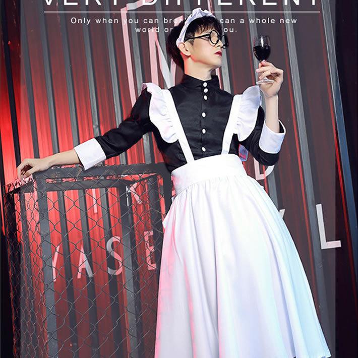 ハロウィン 仮装 男メイド服 オネ 男子 男前 メンズ おもしろい 長袖 ロング ワンピース エプロン 髪飾り ドレス 衣装 ロリータ風 コスプレ 大人 送料無料 Lc Cp040 Kids Heart 通販 Yahoo ショッピング