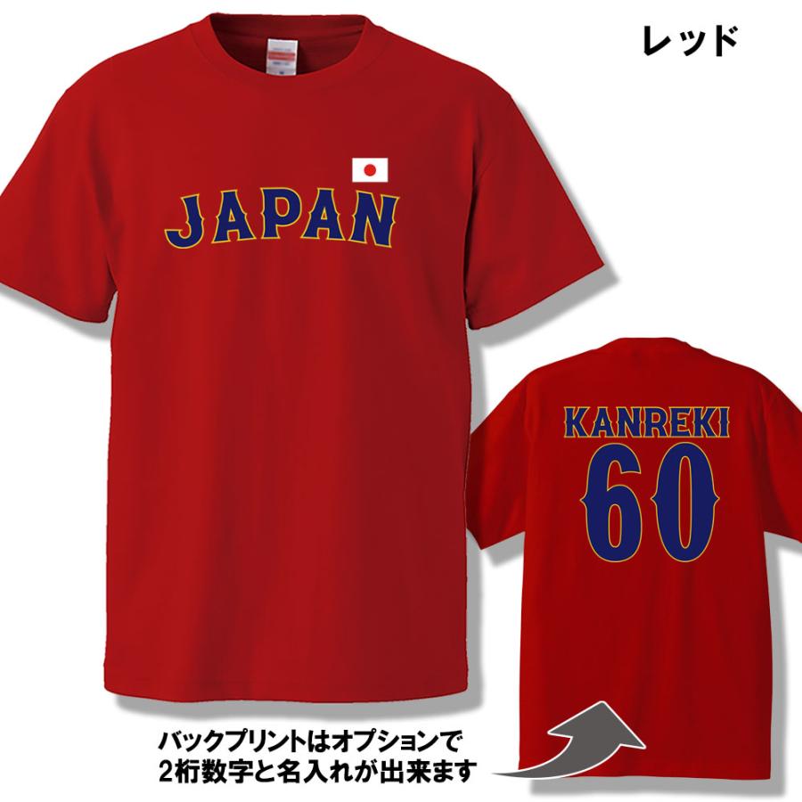 侍ジャパン 野球 日本代表ユニフォーム風Tシャツ 名入れ背番号自由