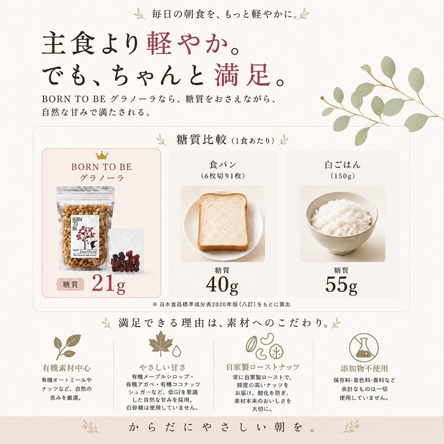 BORN TO BE 糖質オフグラノーラ 400g×4個の商品画像 6