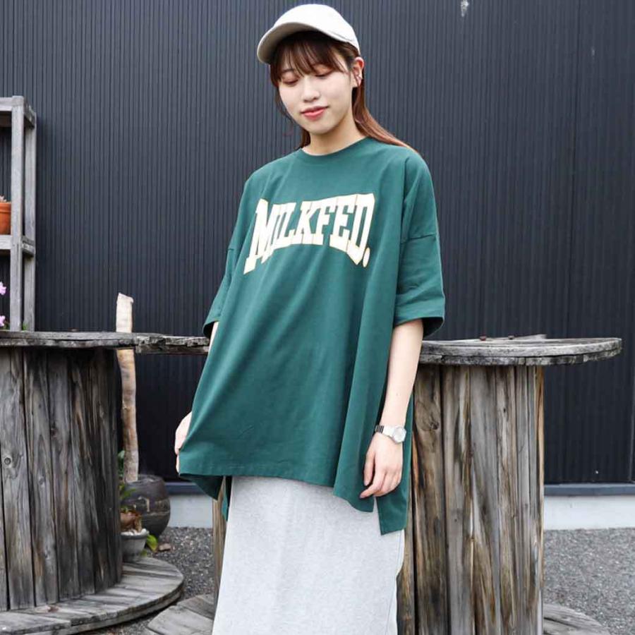 ミルクフェド MILKFED. プリンテッド カレッジ ロゴ ビックトップ