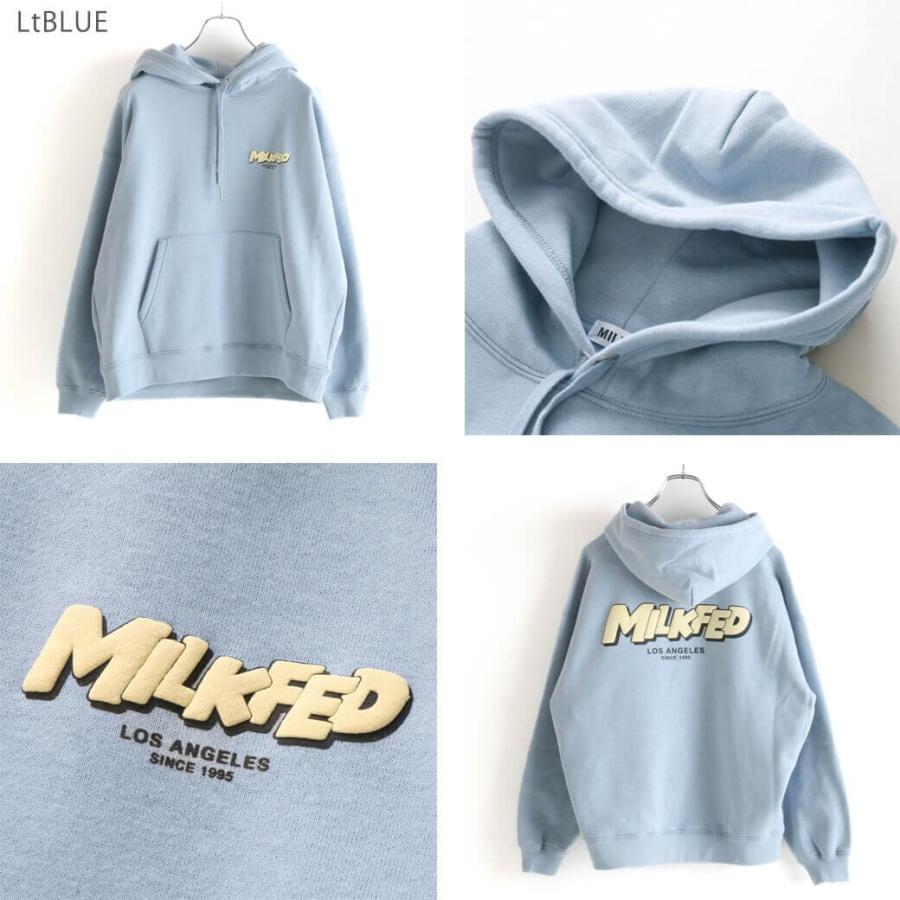 MILKFED. ミルクフェド パーカー レディース 送料無料 MOVEMENT LOGO SWEAT HOODIE スウェット フーディー Y2K 103233012027 ロゴ 裏起毛｜bornfree-e-shop｜06