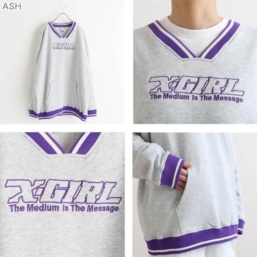 X-girl エックスガール STRIPED RIB SWEAT TOP スウェット X-girl エックスガール STRIPED RIB SWEAT TOP スウェット