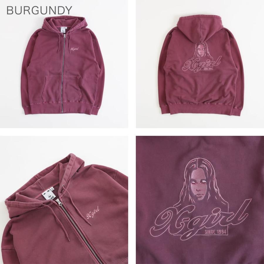 X-girl FACE PIGMENT DYED ZIP UP SWEAT HOODIE エックスガール X-girl FACE PIGMENT DYED ZIP UP SWEAT HOODIE エックスガール