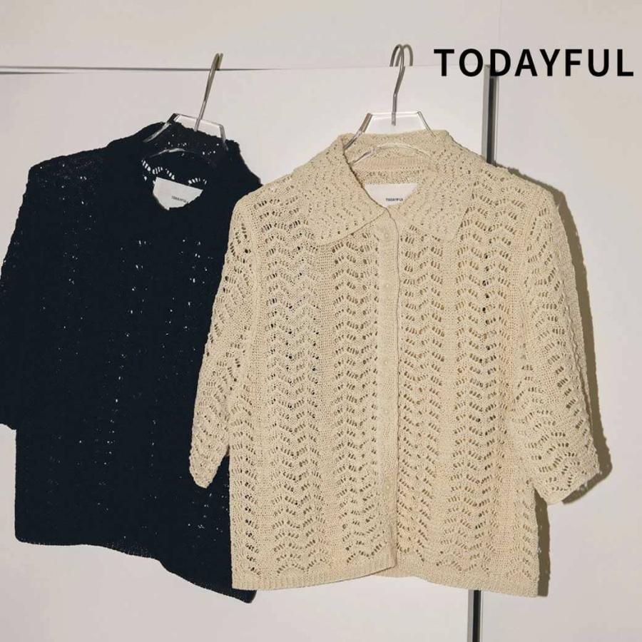 即納 TODAYFUL トゥデイフル Lace Knit Shirts トップス レース ニット 