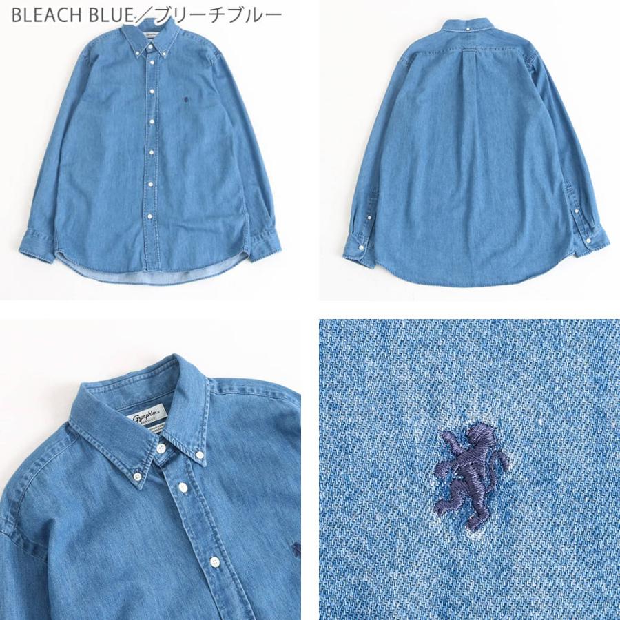 Gymphlex ジムフレックス ライトデニム 長袖 ボタンダウンシャツ LIGHT DENIM B.D. SHIRT L/S GY-B0196SDM｜bornfree-e-shop｜03