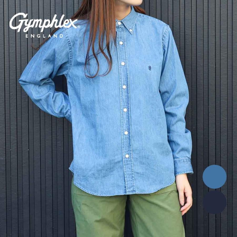 GYMPHLEX Gymphlex ジムフレックス ライトデニム 長袖 ボタン GYMPHLEX Gymphlex ジムフレックス ライトデニム 長袖 ボタン