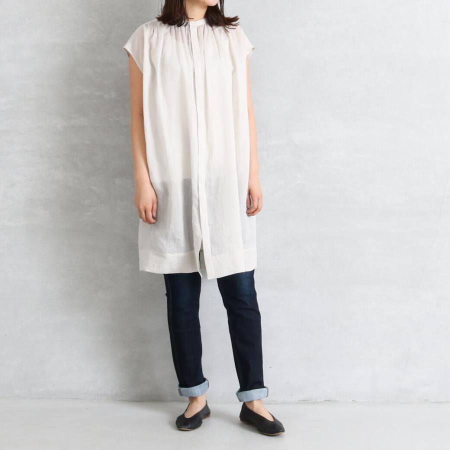 LE GLAZIK ル・グラジック ラミーフレンチスリーブギャザーチュニック  