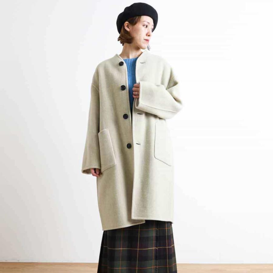 LE GLAZIK ル・グラジック リバーシブル カラーレス コート REVERSIBLE COLLARLESS COAT JL