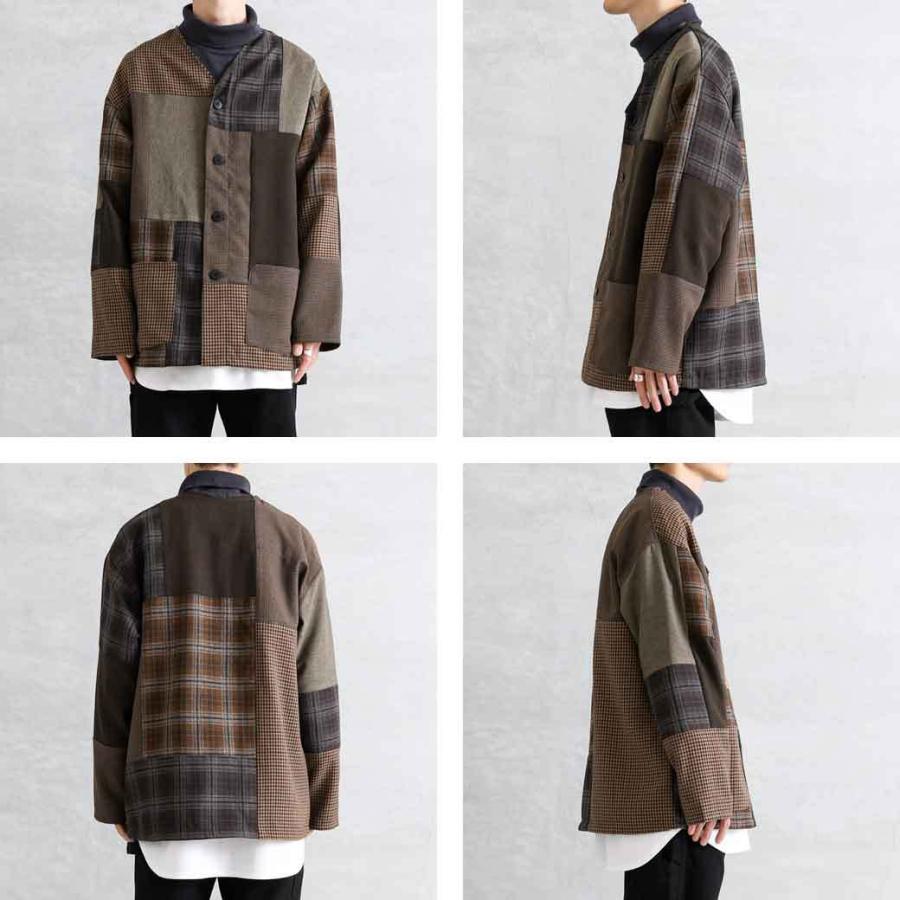 リベア バイ ジョンブル rebear by Johnbull チェックパッチワークジャケット Check Patchwork Jacket X2022 メンズ アウター 送料無料｜bornfree-e-shop｜10