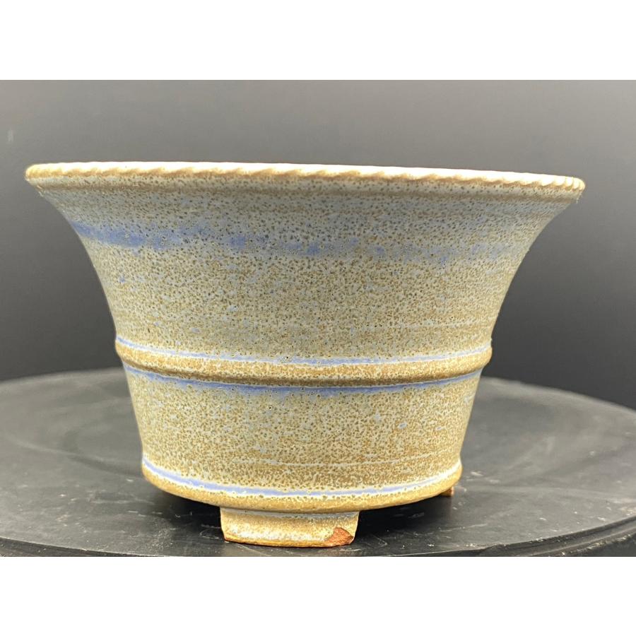 二代平安香山 香均釉丸外縁中帯切足鉢 3号(9cm) : 鉢や 暮路空 - 通販