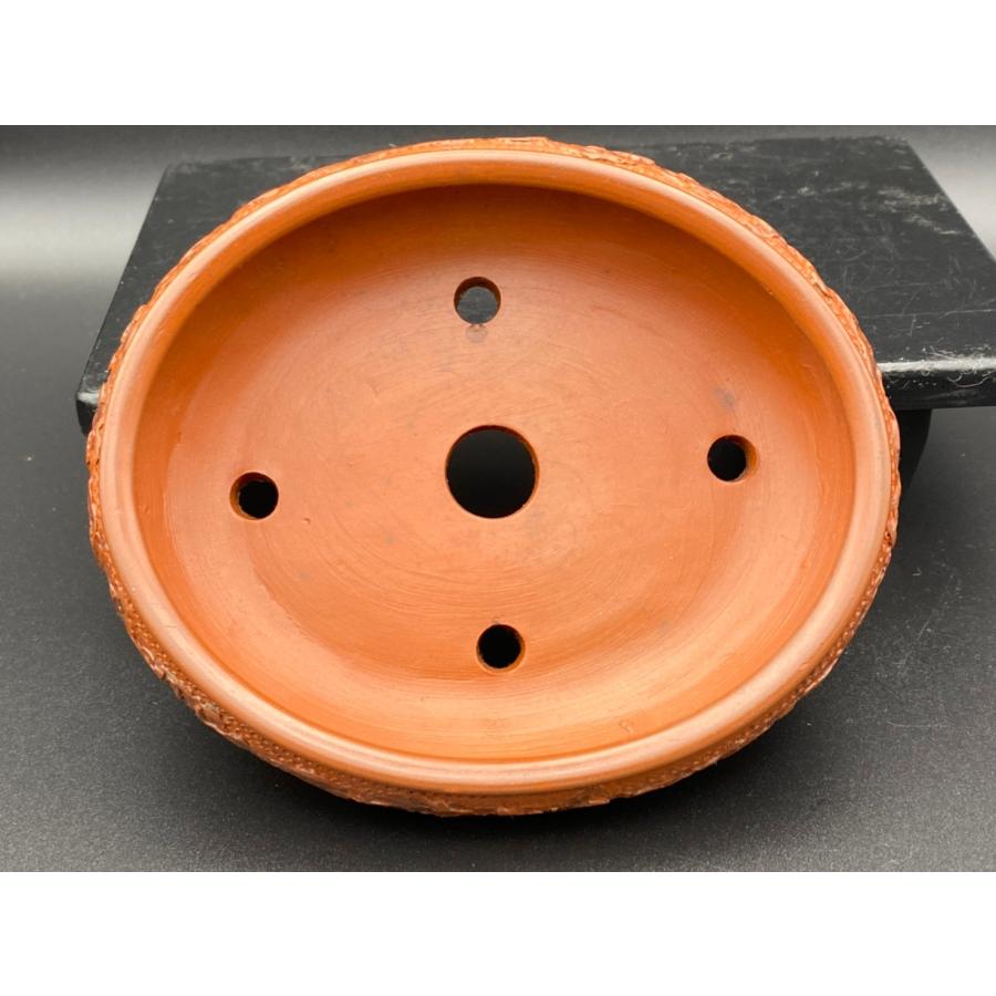 泥珠 朱泥楕円袋式雲足鉢 4号(13cm) : 鉢や 暮路空 - 通販 - Yahoo