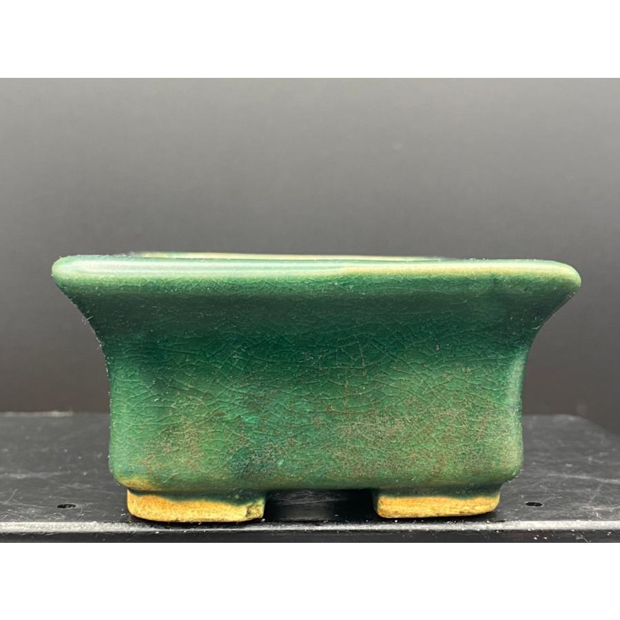 平安虹泉 緑釉長方外縁切足鉢 4号(12cm) : 鉢や 暮路空 - 通販 - Yahoo 