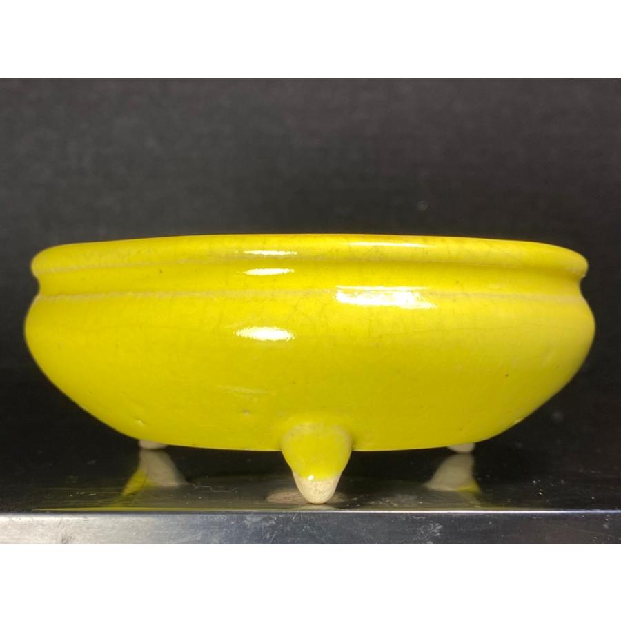 堀江美功　丸鉢 堀江美功 黄釉丸三足鉢 3.5号 : 鉢や 暮路空 - 通販 - Yahoo!ショッピング