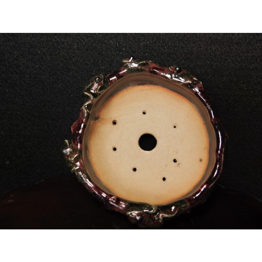 古本正志 辰砂釉窯変蛙付籠彫雲足鉢 3.5号 花、ガーデニング 盆栽、苔玉 SK1347735366(12500円)