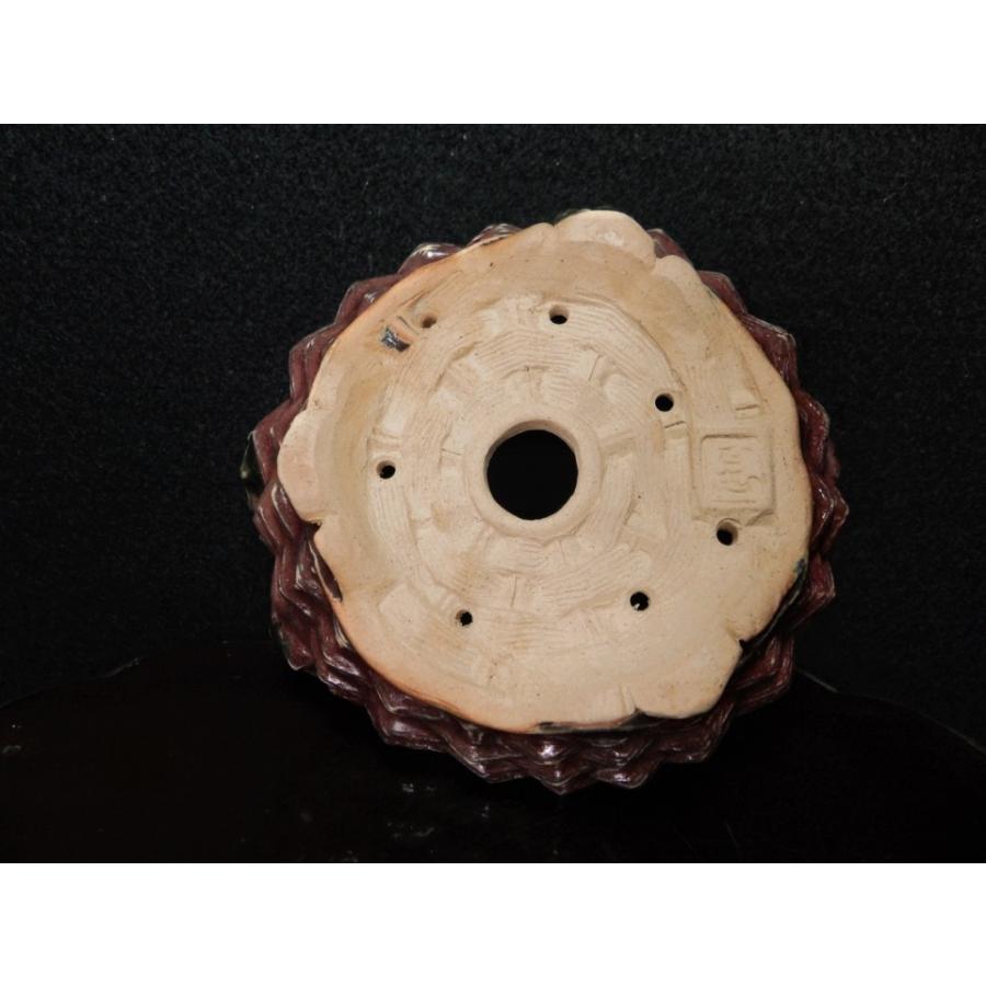 古本正志 辰砂釉窯変蛙付籠彫雲足鉢 3.5号 花、ガーデニング 盆栽、苔玉 SK1347735366(12500円)