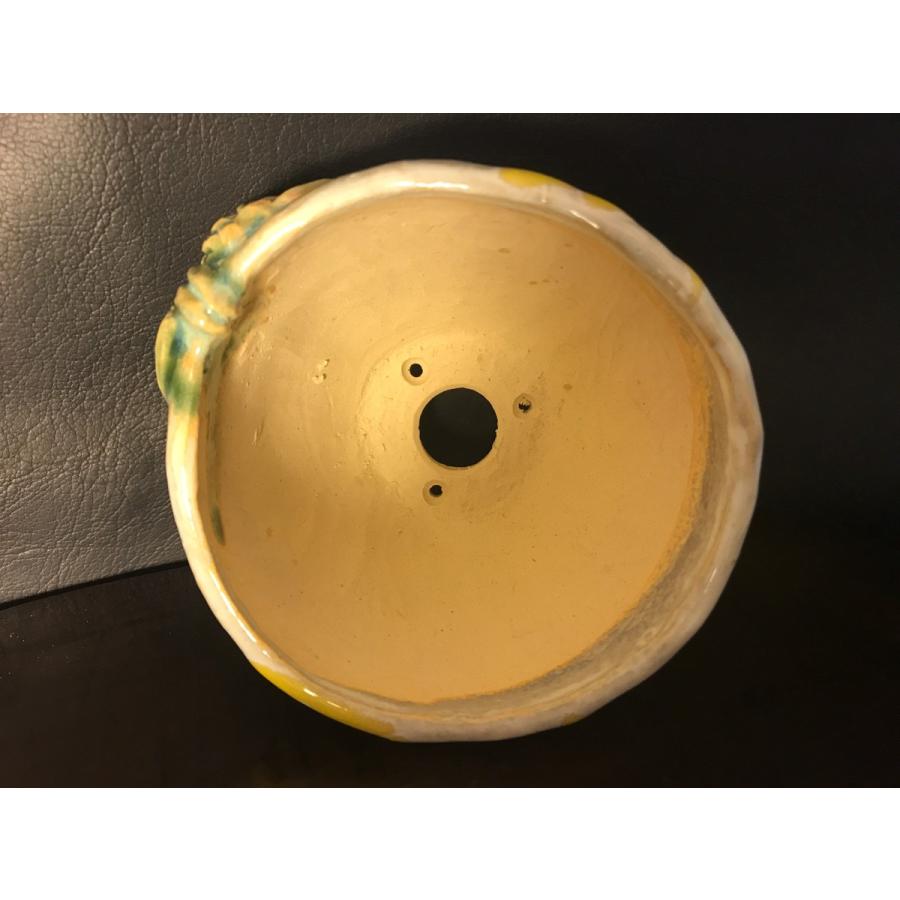 古本正志 白釉黄釉流丸手びねり蟹付切足鉢 2.5号 : 鉢や 暮路空 - 通販