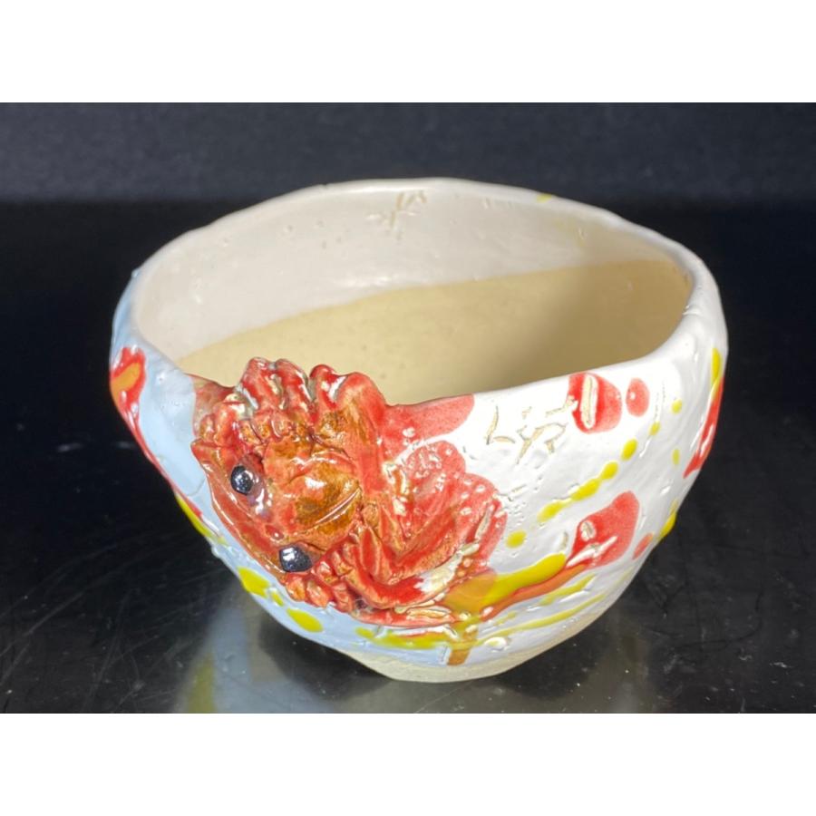 [鉢]古本正志/蟹付き三鉢 古本正志 三彩釉丸手びねり蟹付切足鉢 3号 : 鉢や 暮路空 - 通販