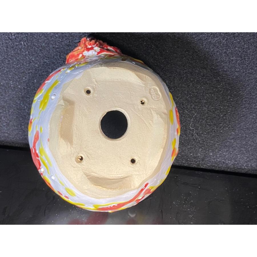 古本正志 三彩釉丸手びねり蟹付切足鉢 3号 : 鉢や 暮路空 - 通販