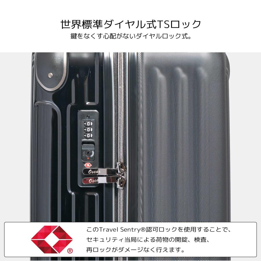 OSCAR　スーツケース　Sサイズ　キャリーケース　ブラック　ハードケース　出張　旅行　トラベルバッグ　オスカー　345ZS スーツケース Sサイズ 38L Oscar オスカー 機内持ち込み 1~3泊