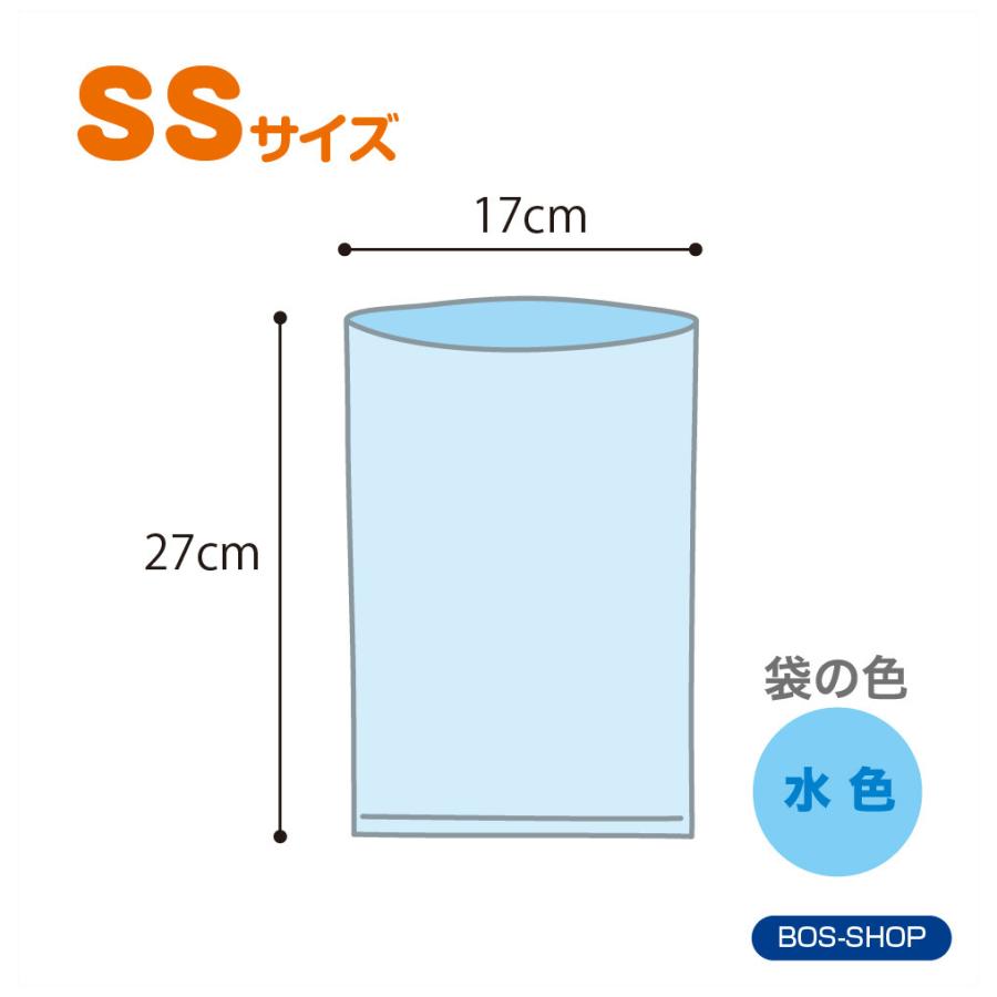 うんちが臭わない袋 BOS ネコ用 SSサイズ 200枚入り 2個セット （袋カラー：水色）送料無料｜bos-shop｜05