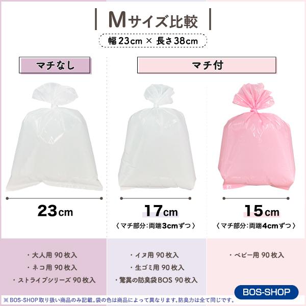 BOS（ボス） おむつ 臭わない袋 Mサイズ 90枚入 2個セット (袋カラー