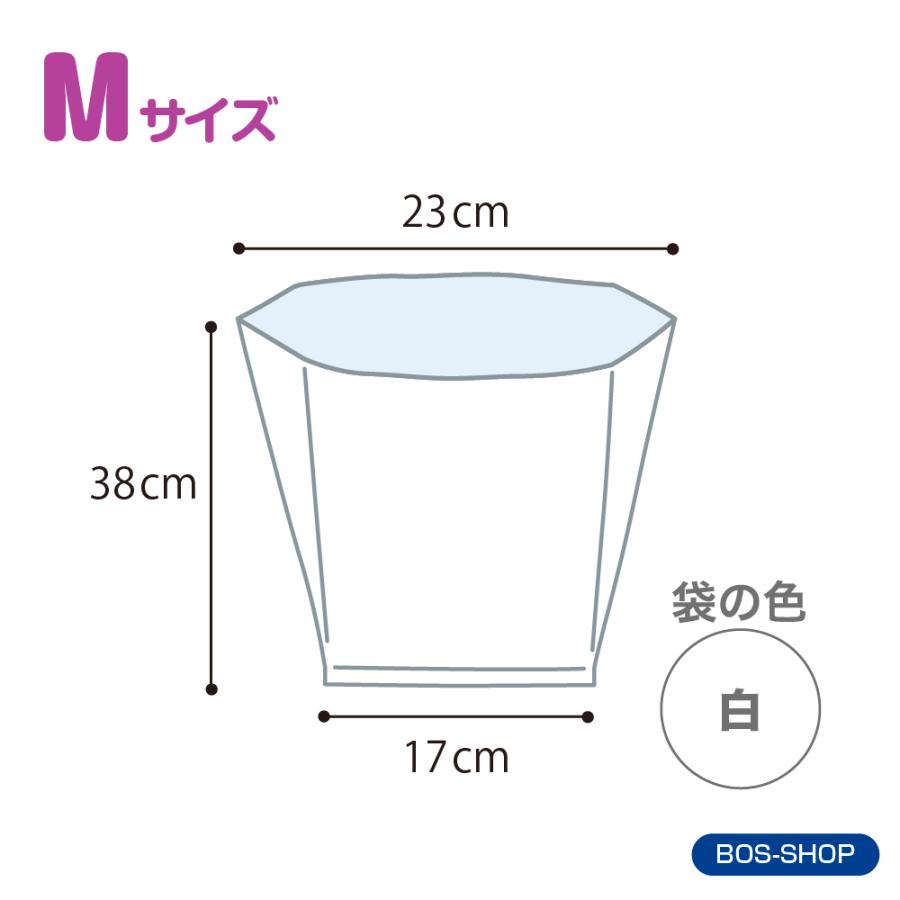 驚異の 防臭袋 BOS ( ボス ) Mサイズ 90枚入 ( 袋カラー : ホワイト ) 送料別｜bos-shop｜03