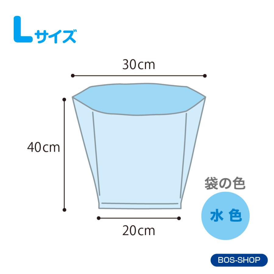 うんちが臭わない袋 BOS ペット用 Lサイズ 90枚入り（袋カラー：水色）送料無料｜bos-shop｜05