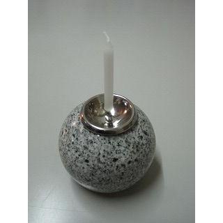 蝋燭立/ロウソク立て石球製（大） : 墓石のだいもん ヤフーショップ