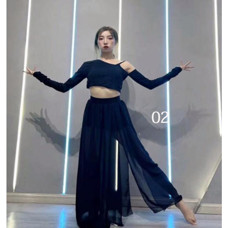 レディース ジャズダンス衣装 上下セットアップ 黒 セクシー系