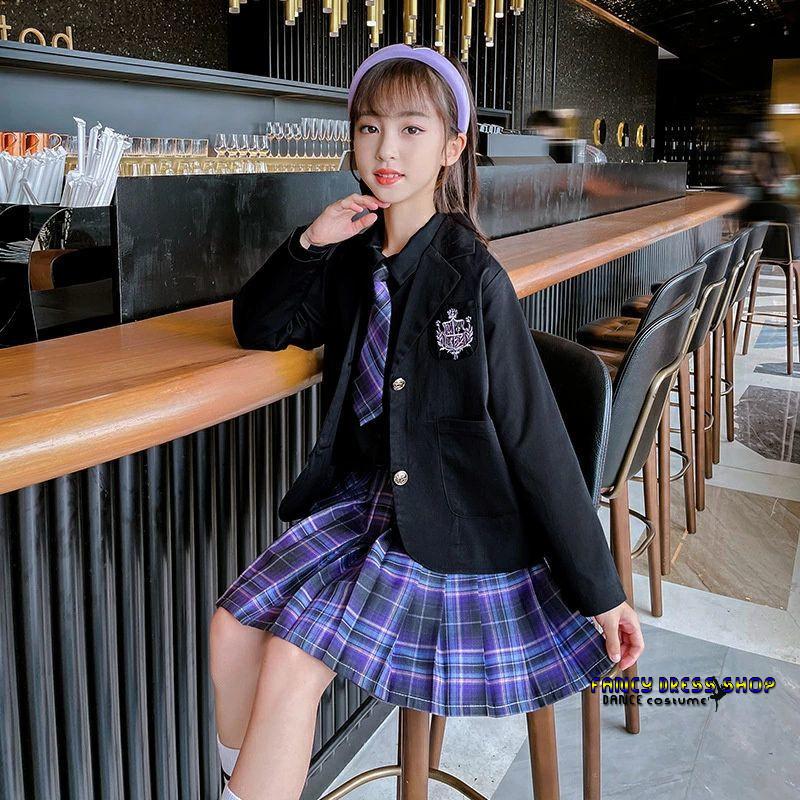 卒業式 スーツ 女の子 卒服 韓国 制服 フォーマル 大きいサイズ 黒