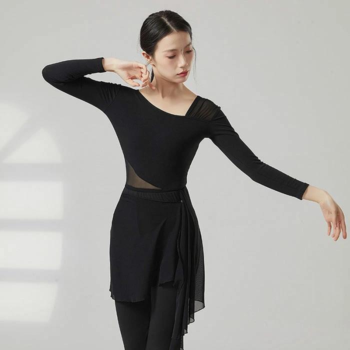 ラテンダンス トップス 社交ダンス チャチャチャ 半袖 長袖 シースルー