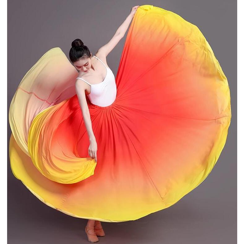 古典舞踊ダンス衣装 レディース社交ダンススカート シフォン大きい裾