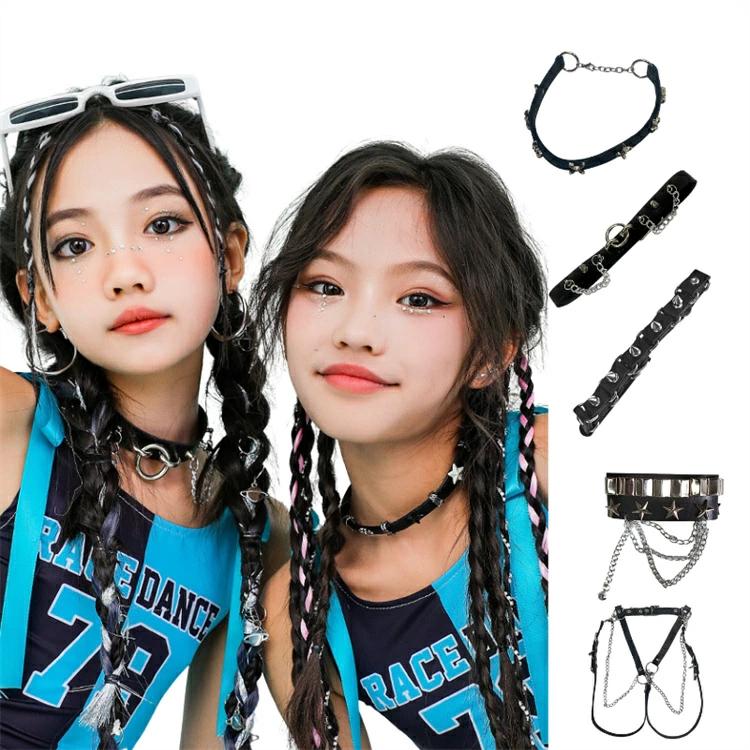 キッズダンス アクセサリー 女の子 チョーカー レッグベルト 手袋 腕輪