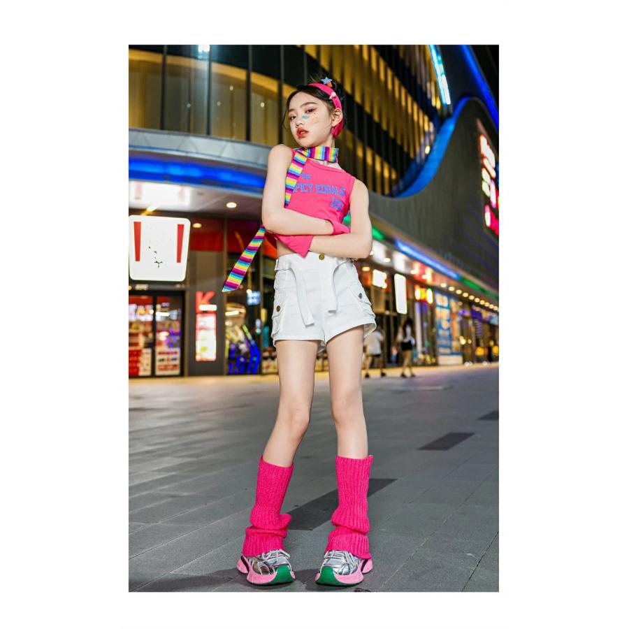 Y2K 原宿系 キッズ ダンス 衣装 ヒップホップ セットアップ ガールズ