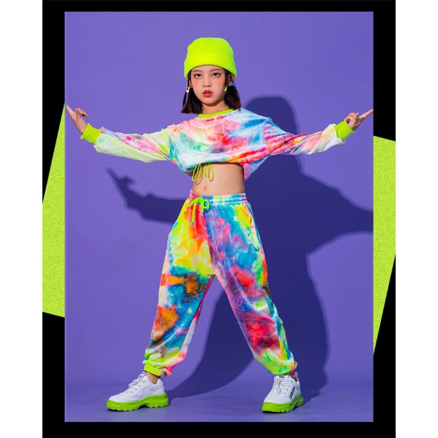 カラフル ダンス 衣装 ヒップホップ キッズ ダンス衣装