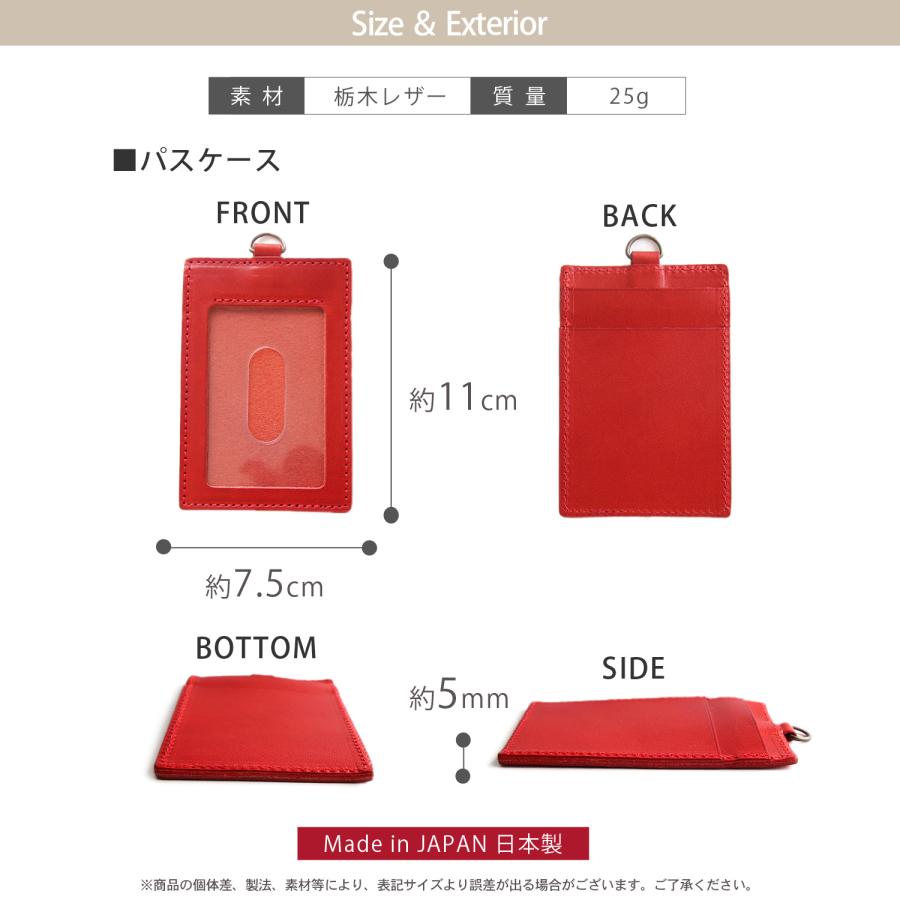 栃木レザー カードホルダー カードケース クリア窓 2ポケット 縦 6色